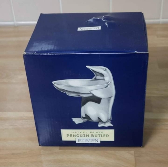 Restoration Hardware Penguin Butler Dish Nickel Plate NOS - Picture 5 of 9